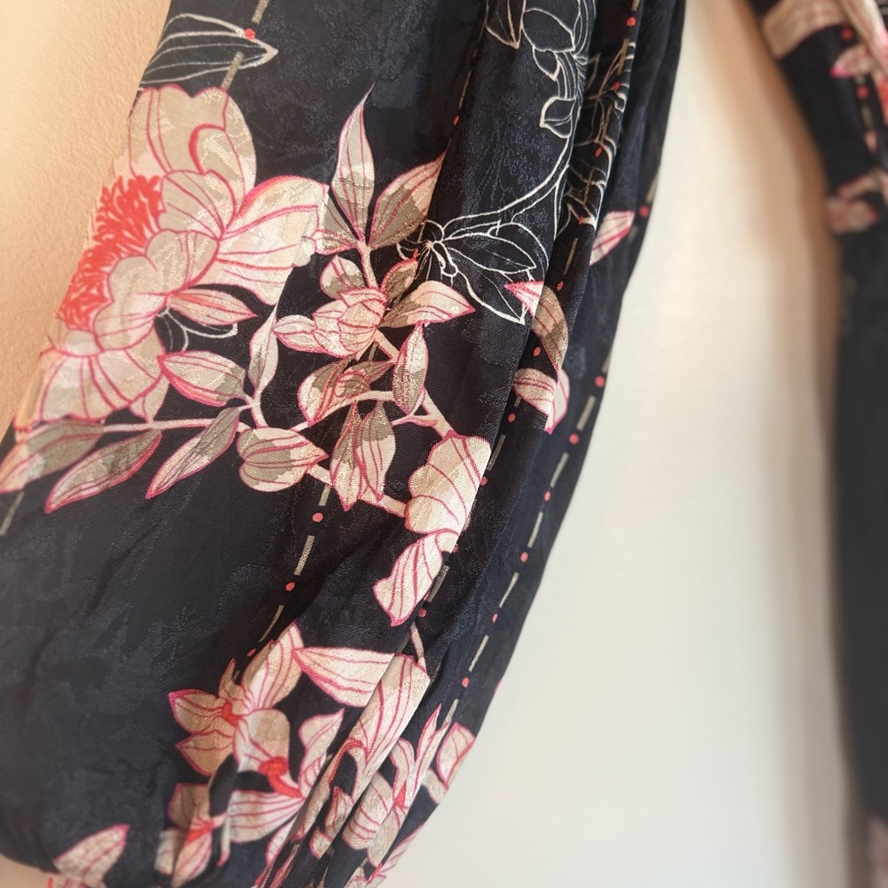 Anthropologie Harlyn Floral Boho Wide Leg Jumpsuit Balloon Sleeve S - Picture 11 of 14